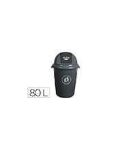 PAPELERA PLASTICO Q-CON. CAP. 80 LITROS GRIS 760X450 MM 2