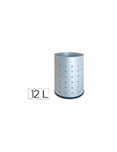 PAPELERA METALICA 101-R PLATEADA PINTADA PERFORADA 315X215 MM 2