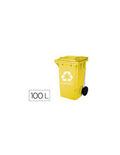 PAPELERA Q-CON.PLASTICO TAPA 100L AM.1150X500X560 MMCON RUEDAS 2
