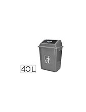 PAPELERA CONTENEDOR Q-C/PLASTICO T.BALANCIN 40 LITROS AZ.410x280x610 2