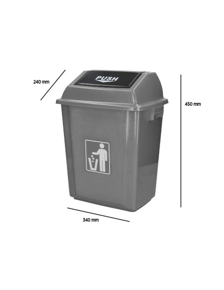 PAPELERA CONTENEDOR Q-C/PLASTICO T.BALANCIN 20 LITROS 340x240x450 MM
