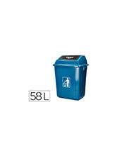 PAPELERA CONTENEDOR Q-CON.PLASTICO T.DE BALANC 58LT.470X330X760MM AZ. 2