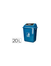 PAPELERA CONTENEDOR Q-CON.PLASTICO T BALANCIN 20LT.340X240X450MM AZ. 2