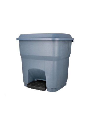 PAPELERA CONTENEDOR Q-CONNECT PLASTICO CON TAPA Y PEDAL 30 LT GRIS