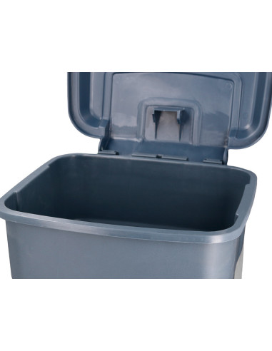 PAPELERA CONTENEDOR Q-CONNECT PLASTICO CON TAPA Y PEDAL 30 LT GRIS