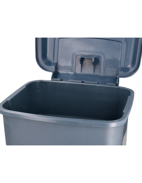 PAPELERA CONTENEDOR Q-CONNECT PLASTICO CON TAPA Y PEDAL 30 LT GRIS