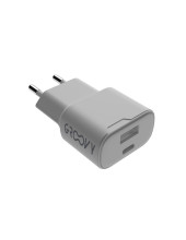 CARGADOR PARED GROOVY 1 USB+1USB-C BL.