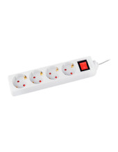 REGLETA Q-CON.4 TOMAS CORRIENTE INTERRUPTOR CABLE 1,5MT.BL.