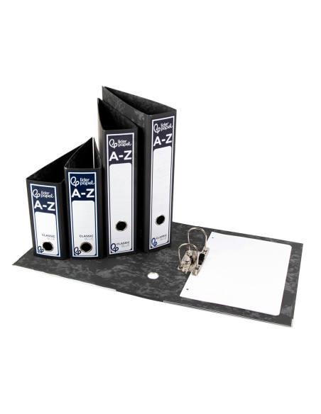 ARCH.PAL.LIDERPAPEL C.FORRADO DIN A4 JASPEADO NEGRO SIN CAJACLASSIC B