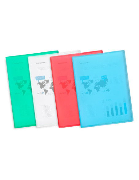 CARPETA ESCAPARATE 30 FUNDAS PP A4 AZ.FROSTY