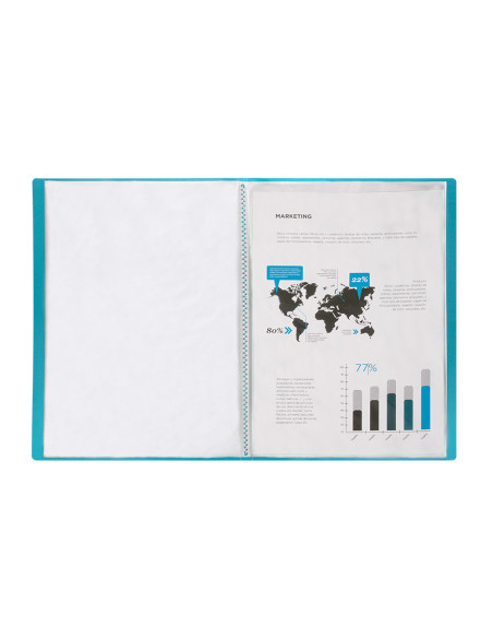 CARPETA ESCAPARATE 30 FUNDAS PP A4 AZ.FROSTY