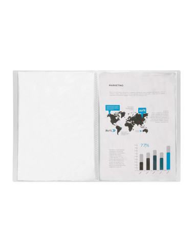 CARPETA ESCAPARATE 30 FUNDAS PP A4 TPTE.FROSTY