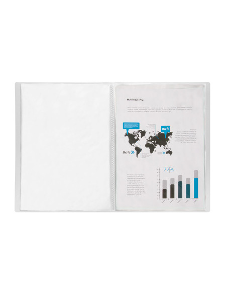 CARPETA ESCAPARATE 30 FUNDAS PP A4 TPTE.FROSTY