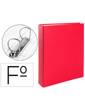 CARPETA 2 A 40 MM MIXTAS C.FORRADO PAPER FL.ROJA
