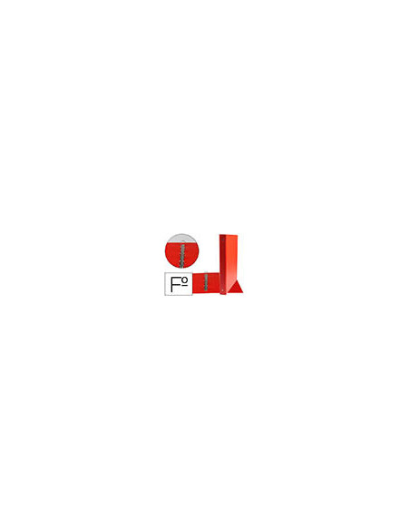 CARPETA LIDERPAPEL 4 ANILLAS 25 MM REDONDAS PLASTICO FOLIO COLOR ROJO