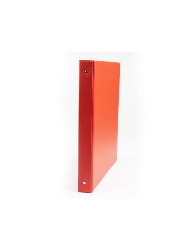 CARPETA LIDERPAPEL 4 ANILLAS 25 MM REDONDAS PLASTICO FOLIO COLOR ROJO