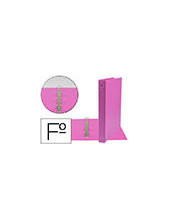 CARPETA LIDERPAPEL 4 ANILLAS 25 MM REDONDAS PLASTICO FOLIO COL.FUCSIA 2