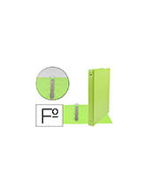 CARPETA LIDERPAPEL 4A 25 MM REDONDAS PLASTICO FL.COL.VER. PISTACHO 2