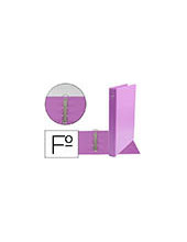 CARPETA LIDERPAPEL 4 ANILLAS 25 MM REDONDAS PLASTICO FOLIO COLOR LILA 2