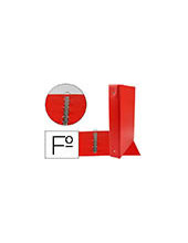 CARPETA LIDERPAPEL 4 ANILLAS 40 MM REDONDAS PLASTICO FOLIO COLOR ROJO 2
