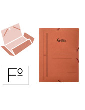 CARPETA GOMAS LIDERPAPEL FL CARTON COMPACTO 3 SOLAPAS CUERO