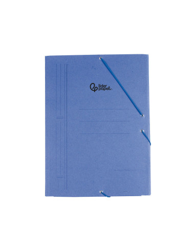 CARPETA GOMAS LIDERPAPEL FL CARTON COMPACTO 3 SOLAPAS AZ.