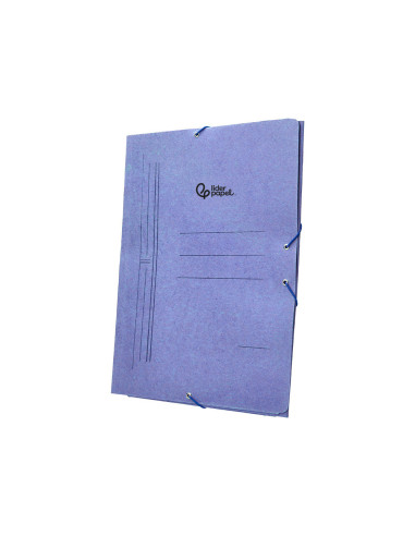 CARPETA GOMAS LIDERPAPEL FL CARTON COMPACTO 3 SOLAPAS AZ.