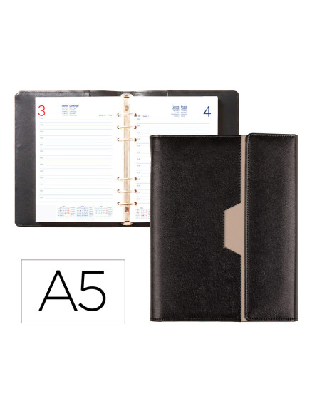AGENDAAN. 2027 NERO 15X21 CM D/P PAPEL 70G  C IIMANTADO SIMILPIEL NG.