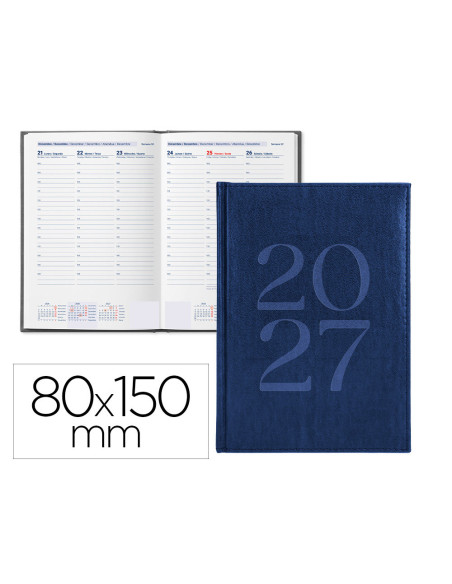 AGENDA OFICINA  2027 ENCUADERNADA CRETA S/V 80X150MM BILINGUE 70G AZ.