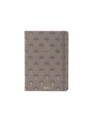 AGENDA OFICINA  2027 ENCUADERNADA BOHO D/P A5  70G PAPEL FSC GRIS