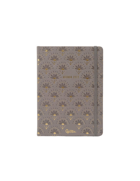 AGENDA OFICINA  2027 ENCUADERNADA BOHO D/P A5  70G PAPEL FSC GRIS