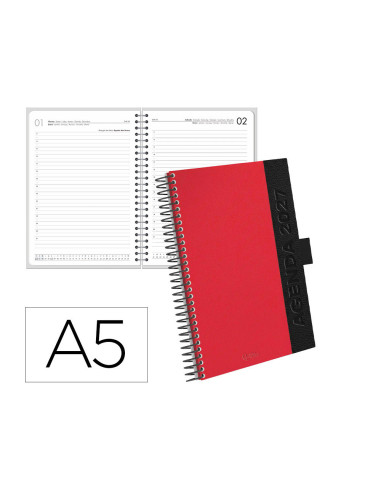 AGENDA OFICINA  2027 ESP.SYMI D/P A5 BILINGUE 70G PAPEL FSC BURDEOS
