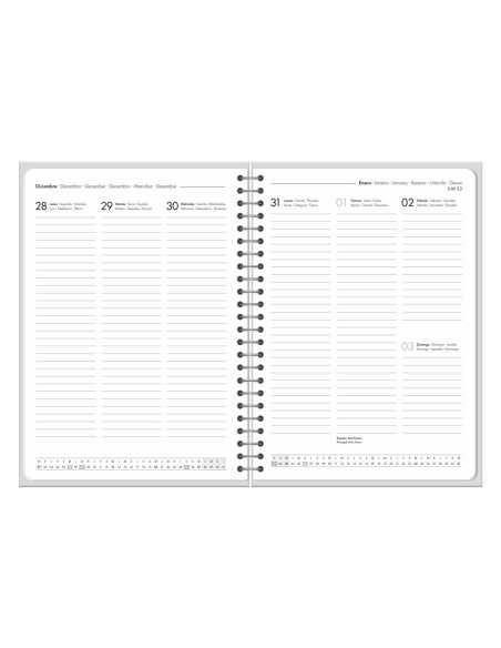 AGENDA OFICINA  2027 ESP.PERSONALIZABLE S/V A5 BILINGUE 70G PAPEL FS