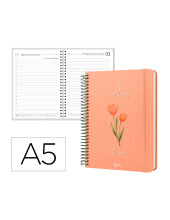AGENDA OFICINA  2027 ESP.FLOWERS A D/P A5 BILINGUE 70G PAPEL FSC NJ.