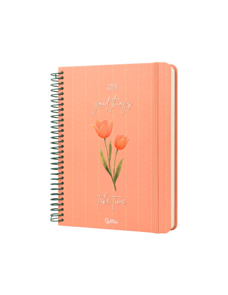AGENDA OFICINA  2027 ESP.FLOWERS A D/P A5 BILINGUE 70G PAPEL FSC NJ.