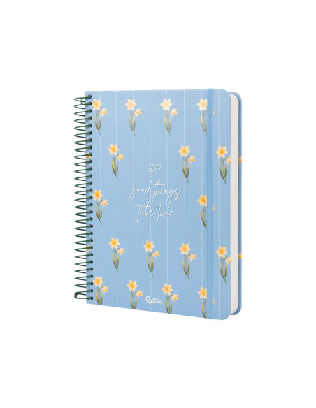 AGENDA OFICINA  2027 ESP.FLOWERS A D/P A5 BILINGUE 70G PAPEL FSC CEL.