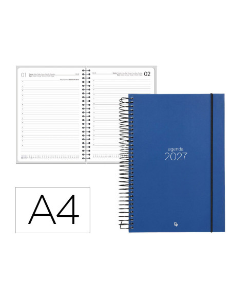 AGENDA OFICINA  2027 ESP.OLBIA D/P  A4 BILINGUE 60G PAPEL FSC AZ.