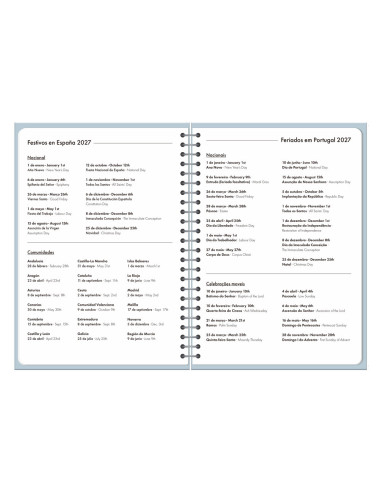 AGENDA OFICINA  2027 ESP.GAZI D/P A5 BILINGUE 70G PAPEL FSC AZ.