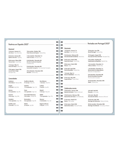 AGENDA OFICINA  2027 ESP.GAZI D/P A5 BILINGUE 70G PAPEL FSC AZ.