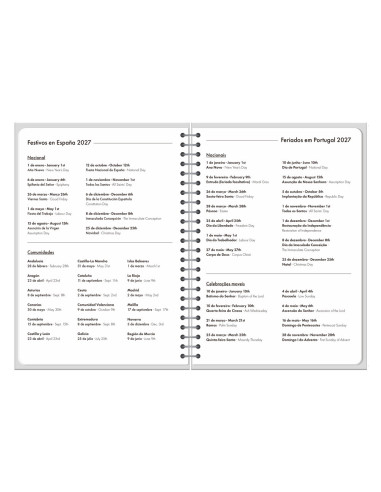 AGENDA OFICINA  2027 ESP.CLASSIC D/P A5 BILINGUE 70G PAPEL FSC NJ.