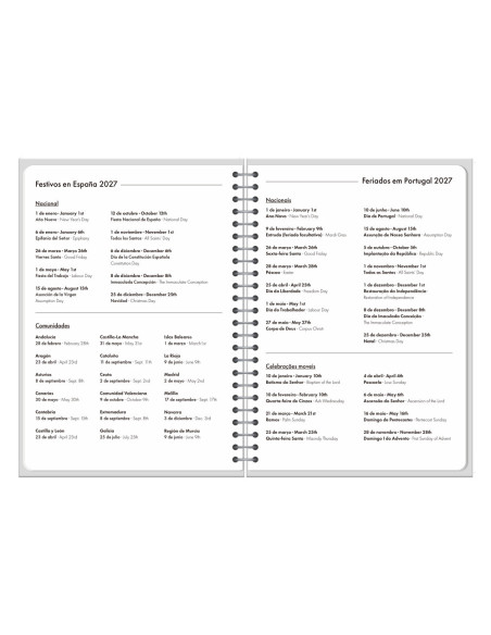 AGENDA OFICINA  2027 ESP.CLASSIC D/P A5 BILINGUE 70G PAPEL FSC NJ.