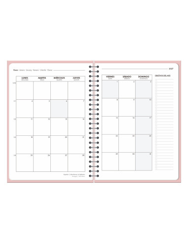 AGENDA OFICINA  2027 ESP.BASIC S/V A5 BILINGUE 60G PAPEL FSC ROSA
