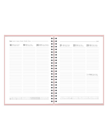 AGENDA OFICINA  2027 ESP.BASIC S/V A5 BILINGUE 60G PAPEL FSC ROSA