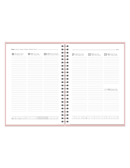 AGENDA OFICINA  2027 ESP.BASIC S/V A5 BILINGUE 60G PAPEL FSC ROSA