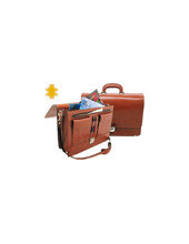 CARTERA PORTAFL.S ARTESANIA PIEL C/BROCHE MEDIDAS 40,3X30X10,5 CM. 2