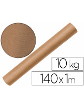 PAPEL KRAFT VERJURADO LIDERPAPEL MARRON 140MT 70GR BOBINA 10KG