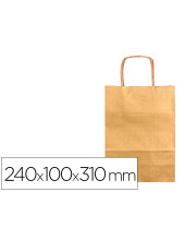 BOLSA KRAFT Q-CONNECT ORO ASA RETORCIDA  240X100X310  MM