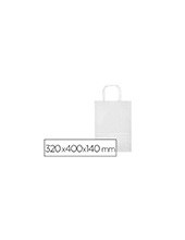 BOLSA PAPEL Q-CON.CELULOSA BL.L ASA RETORCIDA 320X400X14MM 2