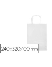 BOLSA PAPEL Q-CON.CELULOSA BL.S ASA RETORCIDA 240X320X10MM