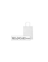 BOLSA PAPEL Q-CON.CELULOSA BL.XS ASA RETORCIDA 180X240X80MM 2